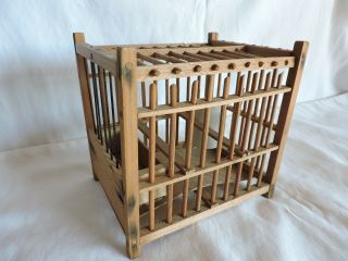 German Vintage Wood Bird Cage For Transport
