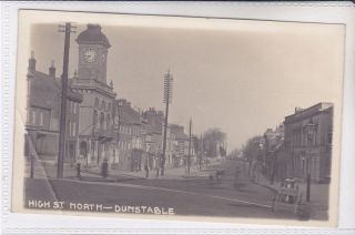 Vintage Postcard High Street North Dunstable,  Bedfordshire.  Milk Churn Cart
