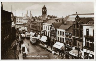 Derby Corn Market Real Photo Vintage Postcard 31.  1