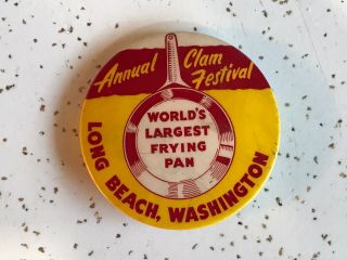 Pinback Button Annual Clam Festival World 