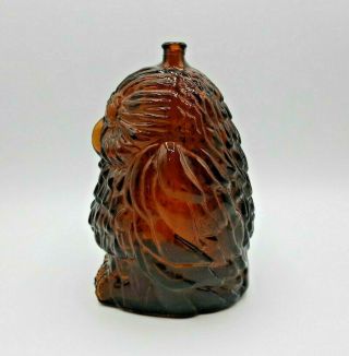 Vintage Libby of Canada Wise Old Owl Brown Glass Coin Bank 2