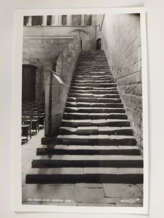 The Night Stair Hexham Abbey Northumberland Vintage Picture Postcard
