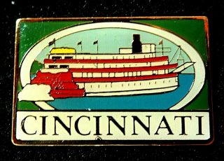 Vintage Cincinnati Ohio Pin Badge State Buckeyes Stern Wheeler