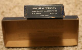 Vintage Smith & Wesson Blue Handgun Box For A Model 15 - 3 4 " Barrel