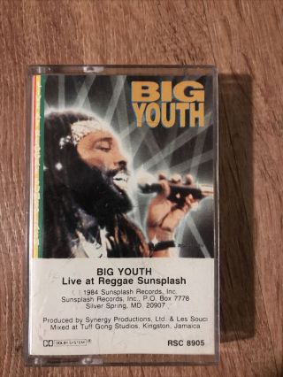 Vintage Big Youth Cassette Tape Live At Reggae Sunsplash