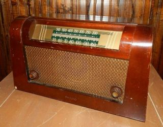 Vintage 1948 Philco Model 48 - 150 Tube Am Battery Table Wood Radio