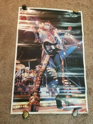 Vintage 1977 Kiss Poster Gene Simmons Aucoin / Boutwell 22x 34