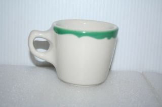 Vintage Buffalo China Crest Green Coffee Cup Mug Restaurant Diner Ware