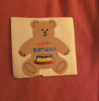 Vintage 1 Personal Expressions Happy Birthday Bear Fuzzy Foiled Colorful