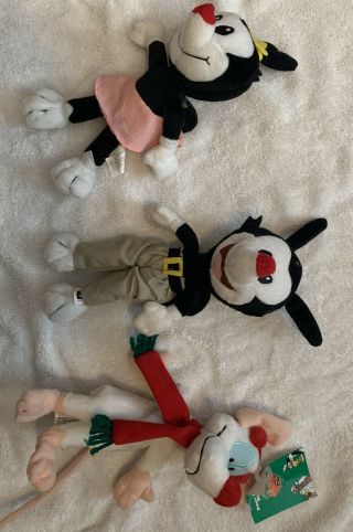 Vintage 1998 Animaniacs Stuffed Animals - Wakko,  Yakko,  Dot And Pinky