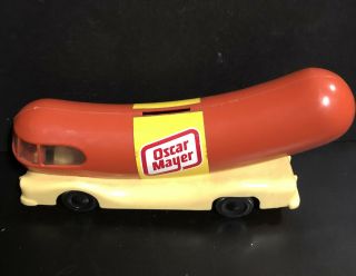 Vintage Oscar Mayer Wiener Hot - Dog Mobile Plastic Advertising Bank Car