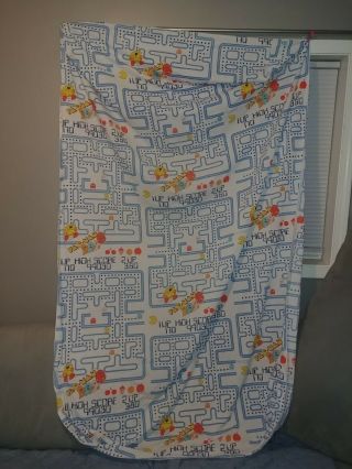 Vintage Pac Man Twin Bed Sheet Fitted Dan River Midway Arcade Video Game