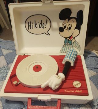 Vintage Concert Hall Mickey Mouse Phonograph Record Player