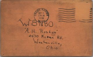 Vintage QSL HAM Radio Cards Posted W8NOH Grand Rapids Michigan 1936 2