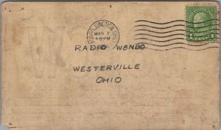 Vintage QSL HAM Radio Card Posted 1935 Mingo JCT.  Ohio 2