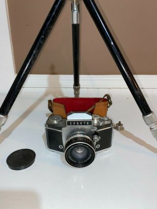 Vintage Exakta Ihagee Dresden Vx 35mm Slr Camera W/50mm F2 Carl Zeiss Jena Lens