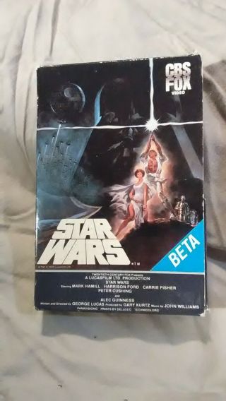 Star Wars Beta Tape 1977 Vintage Cbs Fox Video,  Release Beta Tape