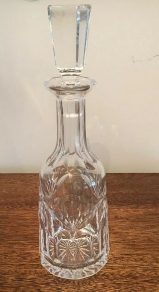 Vintage Lead Crystal Cut Glass Liquor / Wine Decanter With Stopper; 13 " Height