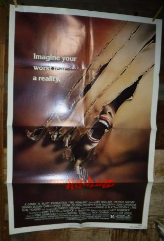 Vintage The Howling 1981 One Sheet Movie Poster " 27 X 41 " L@@k
