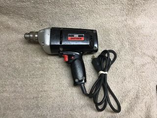 Vintage Craftsman Sears 3/8” Reversable Corded Electric Drill Model 31511480