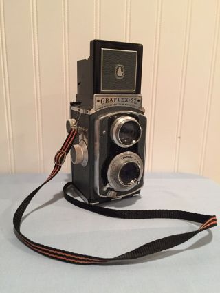 Vintage Graflex 22 Model 200 Tlr Camera With F/3.  5 85mm Graftar Lens