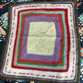 Hand Made Vintage Crochet Baby Blanket Pram Crib Cot Or Car Seat