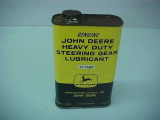 Vtg.  John Deere Heavy Duty Steering Gear Lubricant 1 Pint Oil Can (4 - Legged Deer)