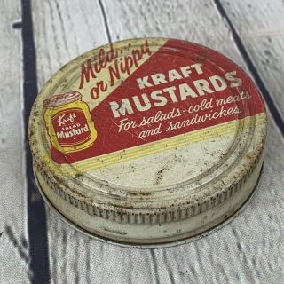 Vintage Advertising Jar Lid Kraft Mustards Mild Or Nippy