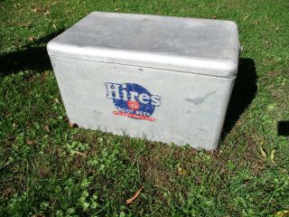 Vintage Hires Root Beer Aluminum Cooler With Roots Barks And Herbs
