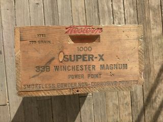 Vintage Western Small Arms - X Ammunition Wooden Crate Box 338 Magnun