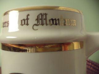 Vintage but University of Montana Beer Stein Mug Gold Lettering Stoneware 2