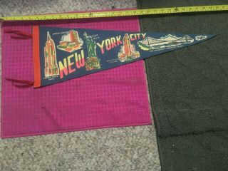 Vintage York City Pennant Empire State Building Statue Of Liberty - Ship Fast