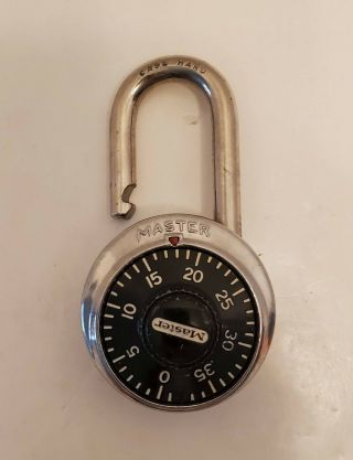 Vintage Master Lock Case Hard Combination Padlock With Combo