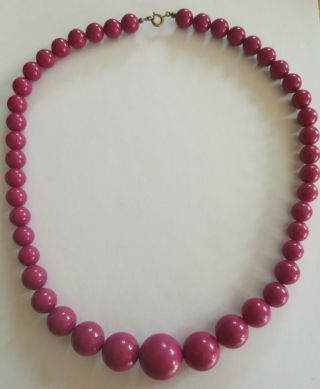 Vintage Pink Lucite Bead Necklace