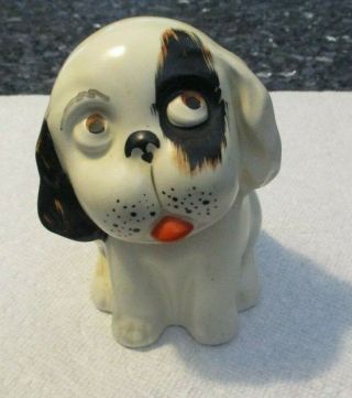 Vintage Crown Devon England Sad Puppy With Big Eyes - Figurine