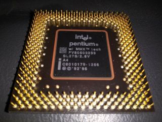 Vintage Intel Pentium W/ Mmx - Tech Fv80503233 (sl27s) 2.  8v