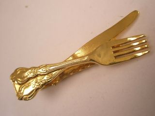 - Knife & Fork Vintage Tie Bar Clip Silverware Flatware Dining Cutlery Restaurant