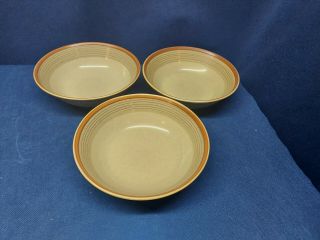 Vintage Mid - Century Mikasa Potters Art " Country Cabin " Set/3 Soup/cereal Bowls