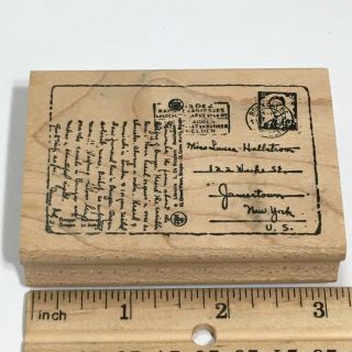 Vintage Postcard Mail Rubber Stamp By Raindrops On Roses