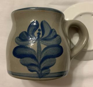 Vintage Salt Glaze Stoneware Glossy Floral Coffee Mug