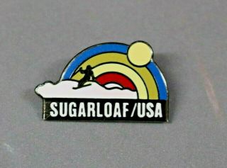 SUGARLOAF/USA Vintage Skiing Ski Pin Carrabassett Maine Resort Travel Souvenir 2
