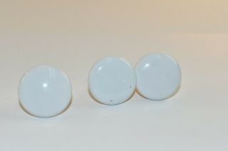 (3) Vintage White Ceramic Porcelain Drawer Cabinet Knobs