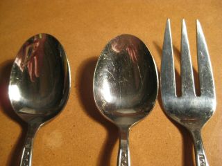 Vintage Granada Rose Stainless Steel Japan Serving Utensils 2 spoons 1 fork 3