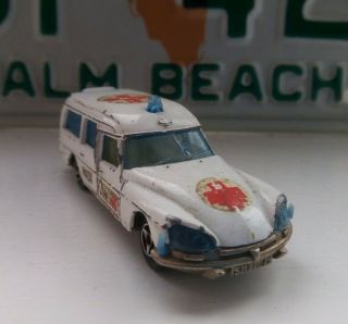 Vintage Majorette 1/65 No.  206 Citroen Ds 21 Ambulance - Playworn