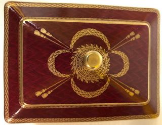 Vintage Nieman Marcus Double Deck Porcelain Card Holder Maroon And Gold With Lid