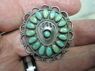 Vintage Pre - Owned Sterling Silver Turquoise Brooch.  Marked Bb