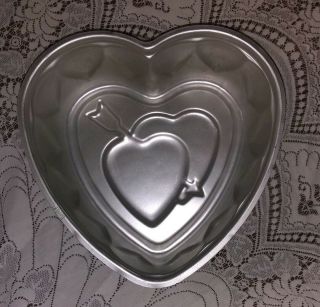 Vintage Wear Ever Aluminum Double 2 Heart Cake Pan 294 1/2 Love Valentines Day
