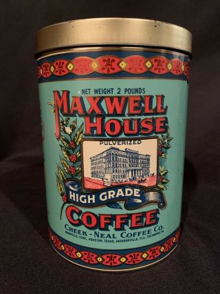 Vintage 1979 Maxwell House Coffee Can 2 Pounds Cheek - Neal Coffee Co
