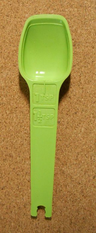 Vintage Green Tupperware Replacement Measuring Spoon 1 Tsp 1 1/2 Tsp 1271 - 4