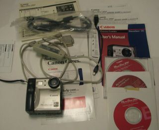 Vintage Canon Powershot 350 Camera With Assesories